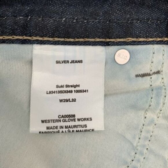 Silver Jeans Co Distressed Suki Straight Leg Blue 29 - Picture 4 of 8